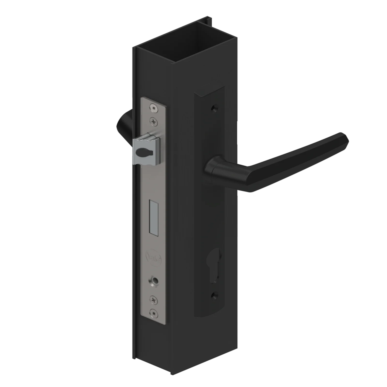Lockwood Door Lock Pack Induro Mortice Palladium Aria Levers Black with Cylinder - Image 2