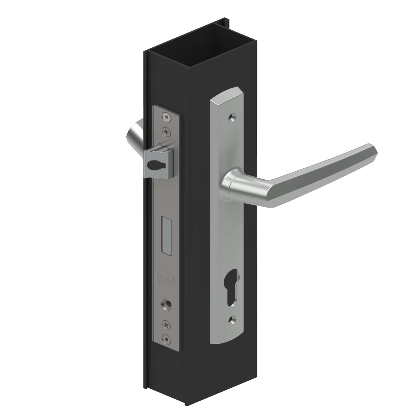 Lockwood Door Lock Pack Induro Mortice Palladium Aria Levers Silver w/ Cylinder - Image 3