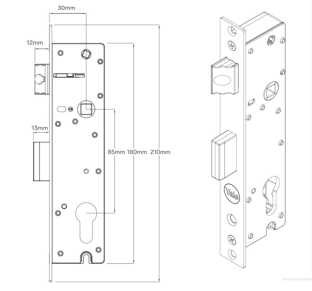 Lockwood Door Lock Pack Induro Mortice Palladium Aria Levers White with Cylinder - Image 7