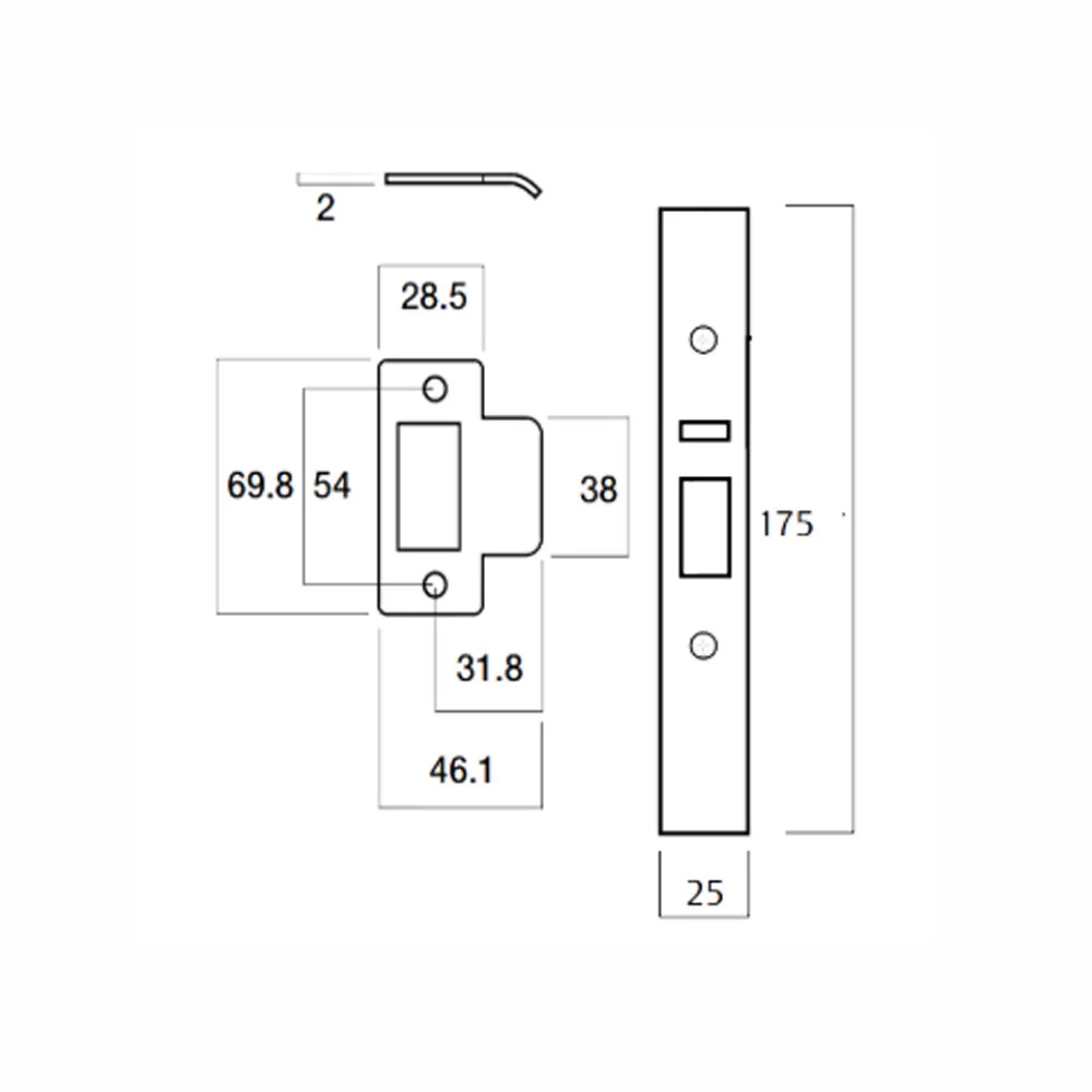 Lockwood Door Strike And Face Plate Finish Kit With Screws - Available in Various Finish - Image 2