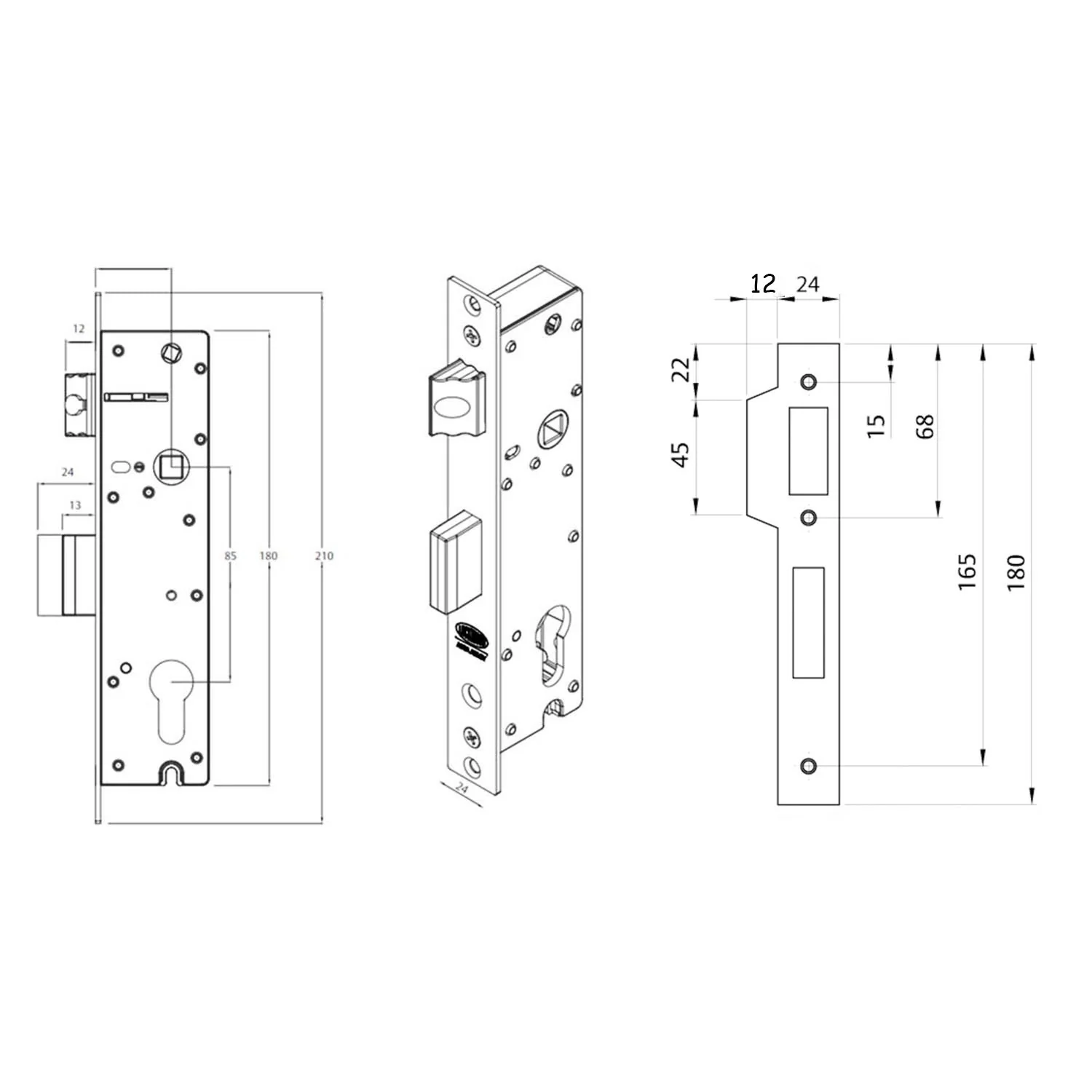 Lockwood Induro Mortice Lock 30mm Stainless Steel LW7130L Including Strike OPS001SS - Image 2