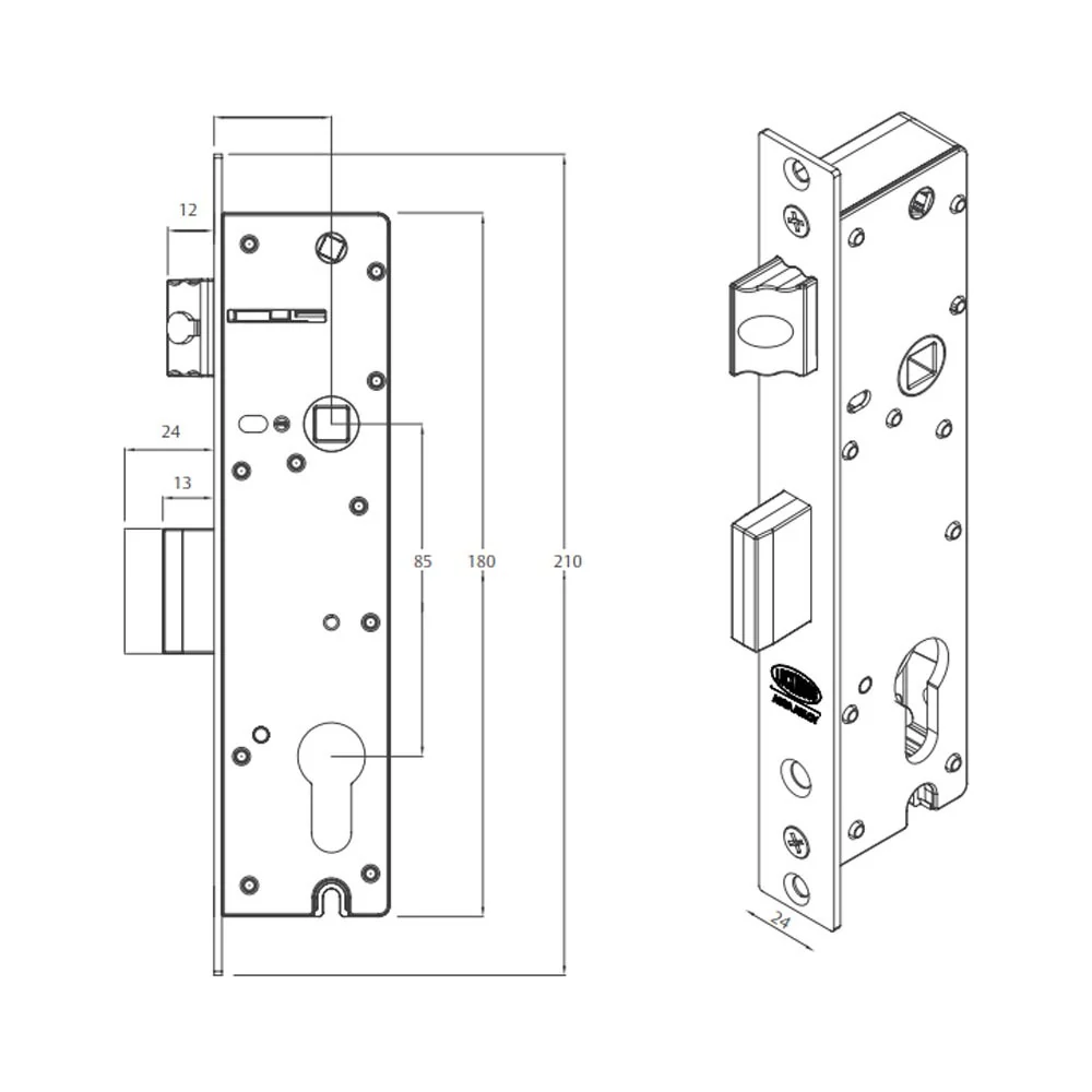 Lockwood Induro Mortice Lock 50mm Stainless Steel LW7150L - Image 2