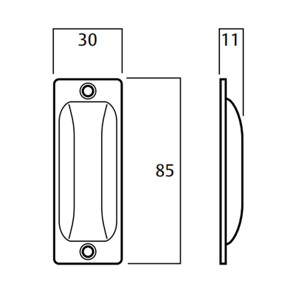 Lockwood L609 Flush Pull 85mm x 30mm Satin Pearl for Sliding Doors L609SPDP - Image 2