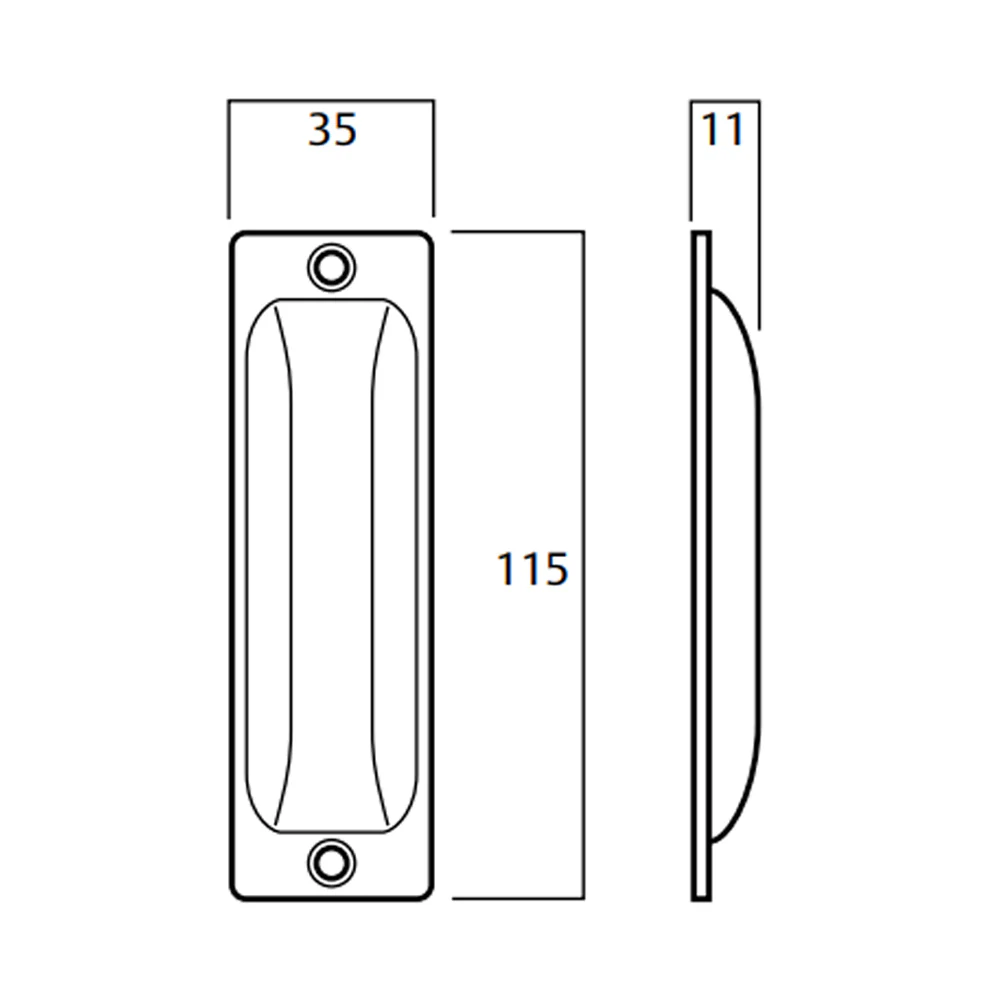 Lockwood L611 Flush Pull 115mm x 35mm Polished Chrome for Sliding Doors L611CPDP - Image 3