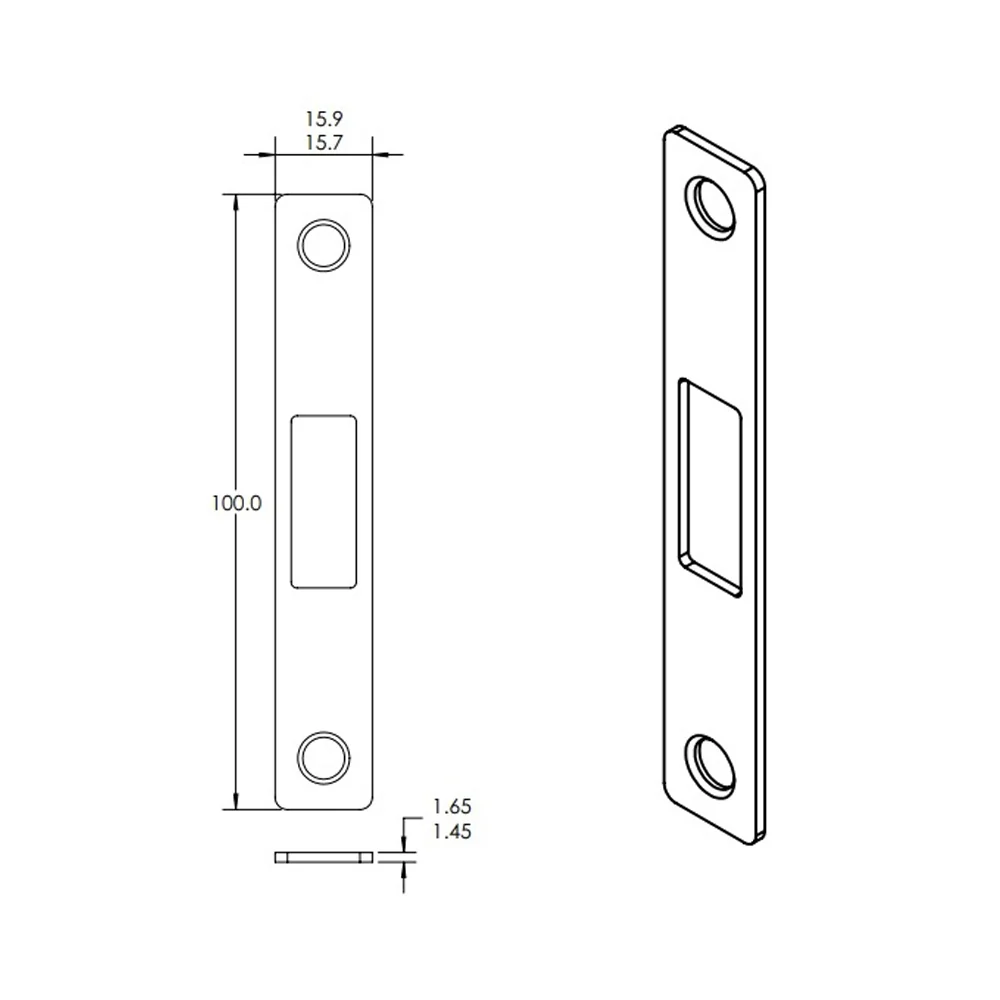 Lockwood 8654 Narrow Plate Auxiliary Lock Strike For French and Double Doors SP8654-30 - Image 2