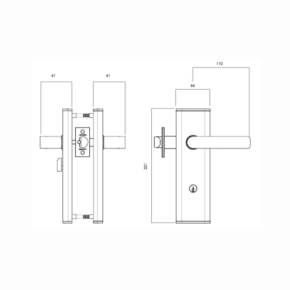 Lockwood Nexion Vision Mechanical Door Handle Lever 3 - Available in Various Finishes - Image 2