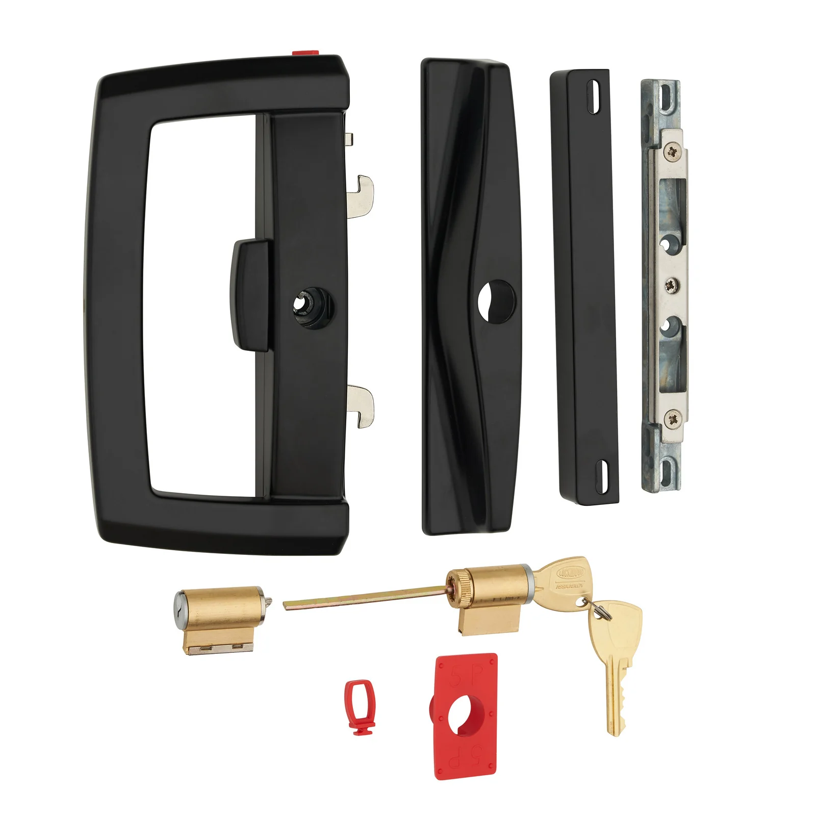 Lockwood Onyx Sliding Patio Door Lock Slim Outer Pull Black 9A1A2/5PBLK - Image 3