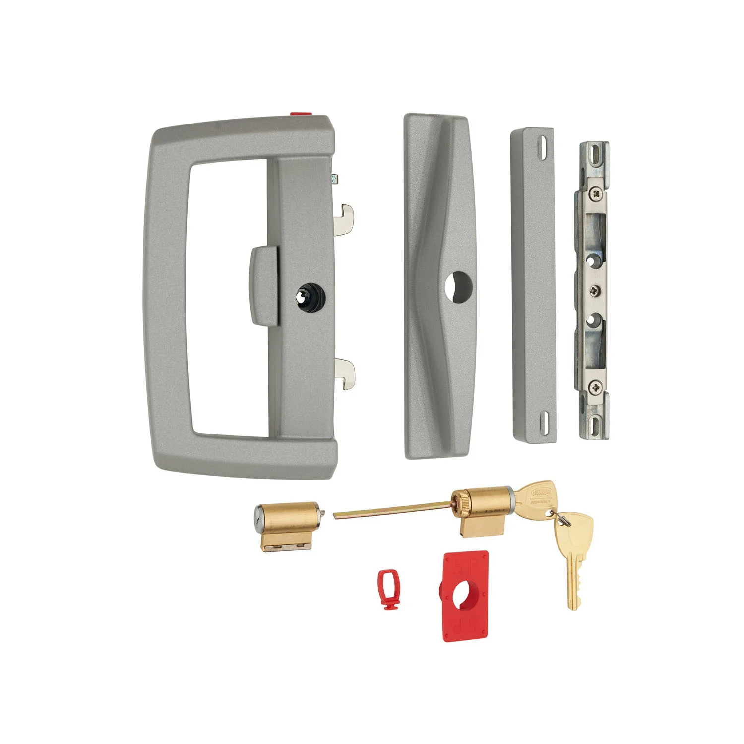 Lockwood Onyx Sliding Patio Door Lock Slim Outer Pull Silver 9A1A2/5PSIL - Image 3