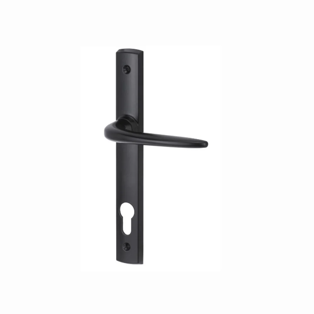 Lockwood Palladium Door Handle Double Cylinder Set 85mm Pitch & L1 Lever Black & Satin Chrome Pearl - Image 5