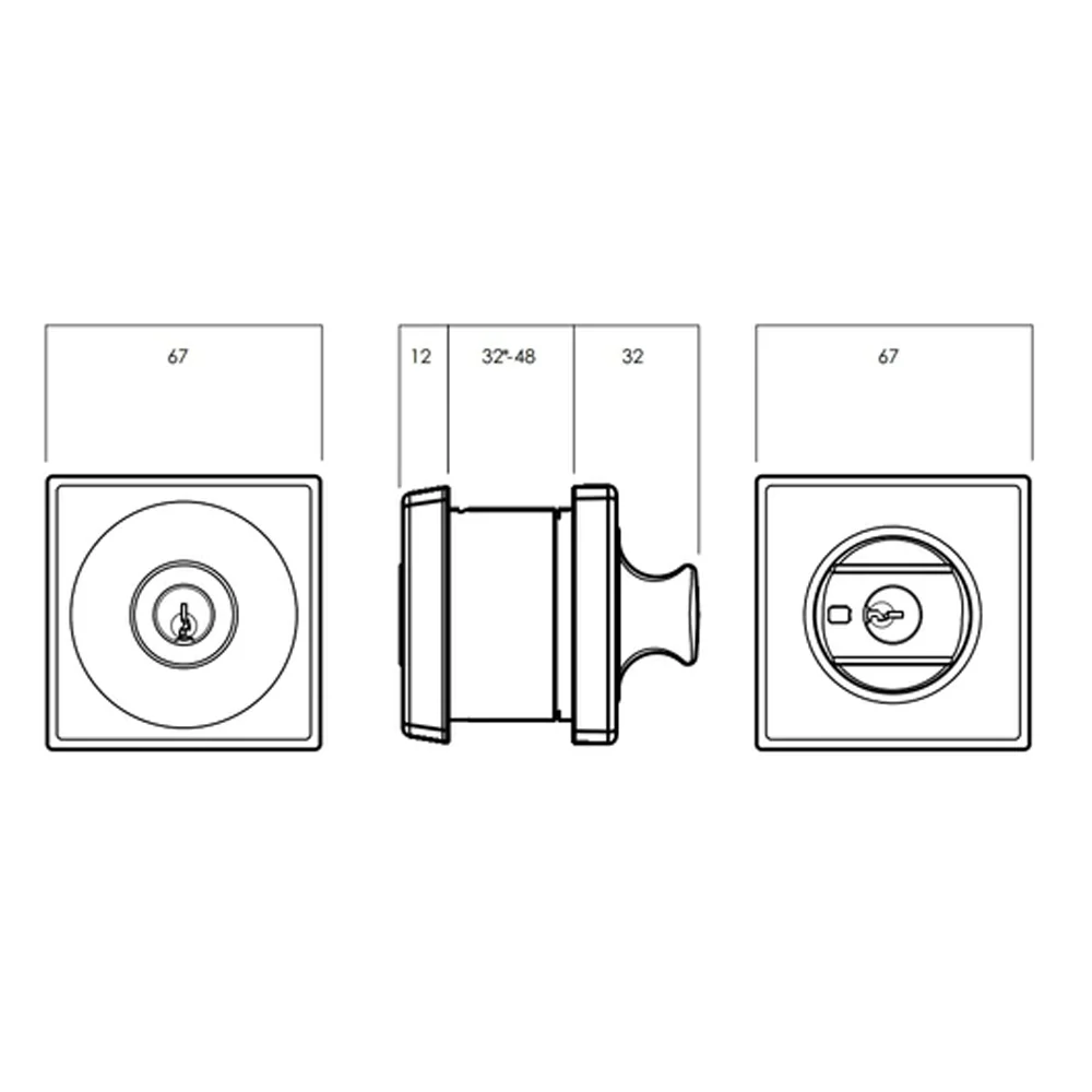 Lockwood Paradigm Square Deadbolt Rose Matt Black 005/B2MBKDP - Image 3