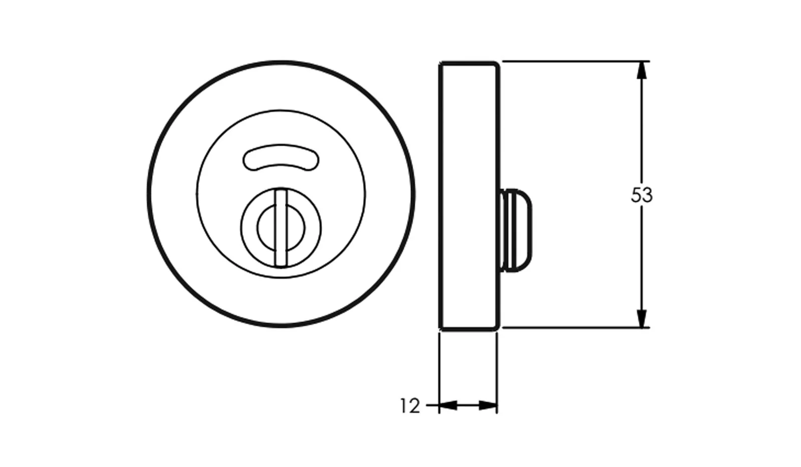 Lockwood Privacy Indicating Emergency Turn Escutcheon Surface Fix - Available in Various Finishes - Image 2