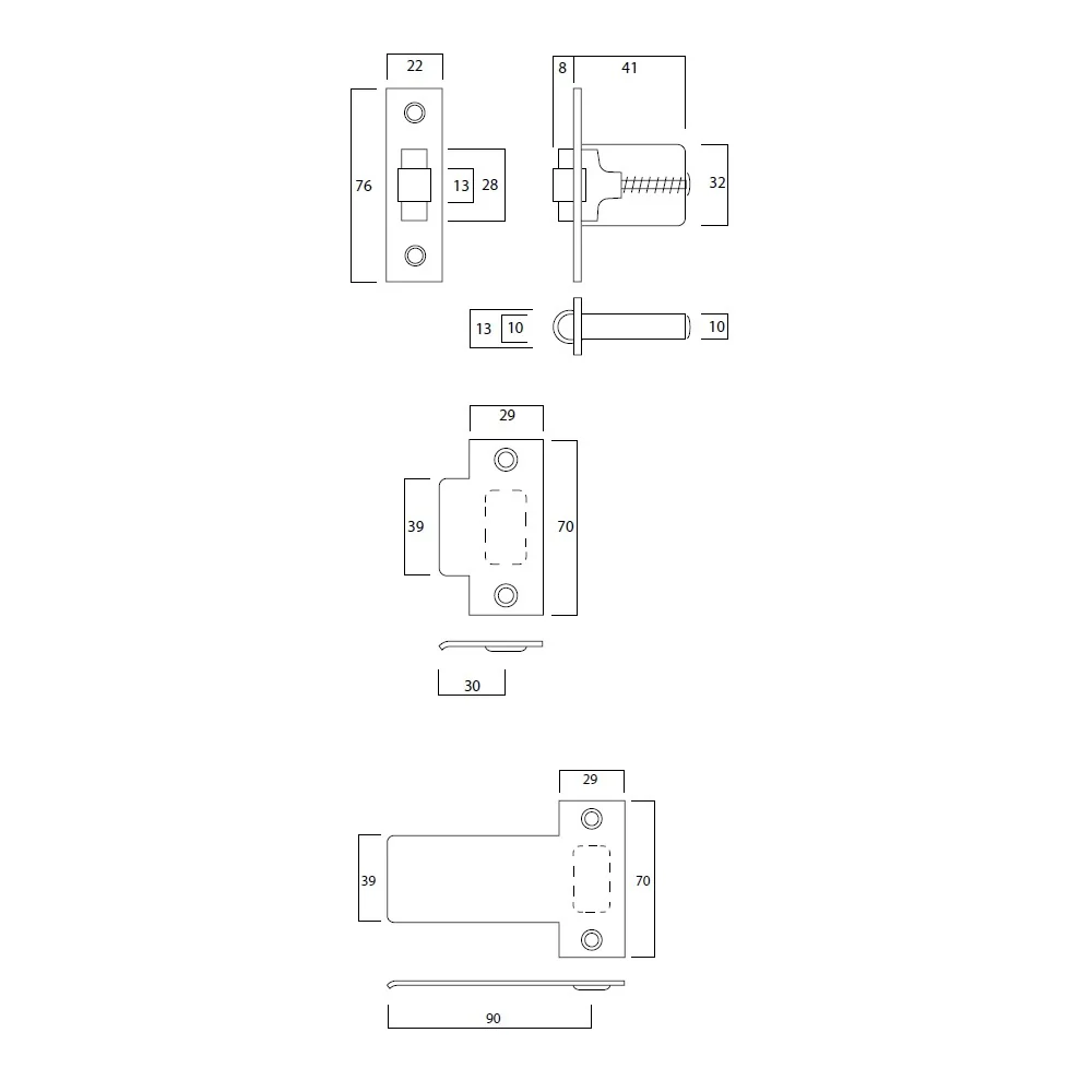 Lockwood Roller Bolt 7580 Heavy Duty Adjustable Catch Latch - Image 2