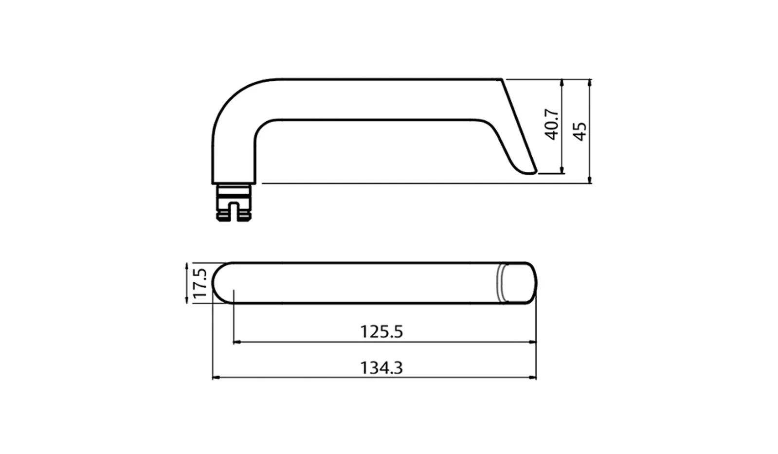 Lockwood 2801 Round End Plate with Cylinder Hole & 102 Lever Satin Chrome 2801/102SC - Image 2