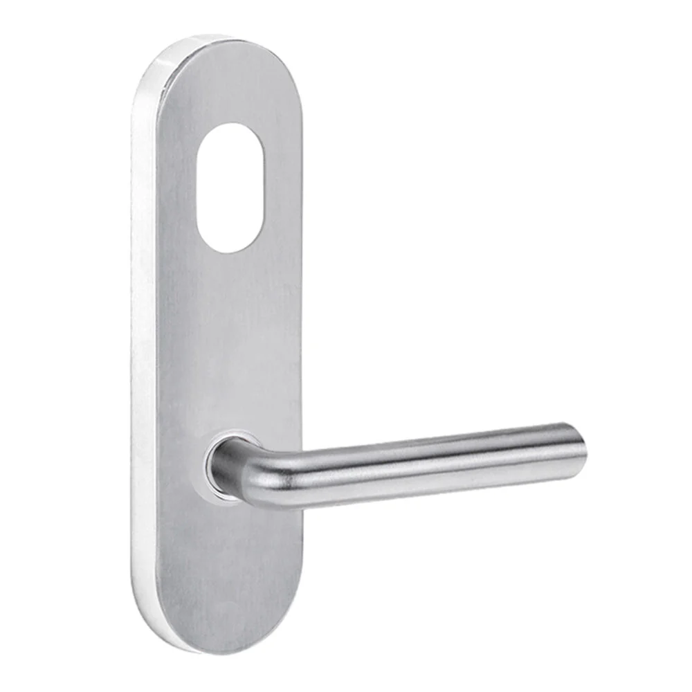 Lockwood 2801 Round End Plate with Cylinder Hole & 104 Lever Satin Chrome 2801/104SC
