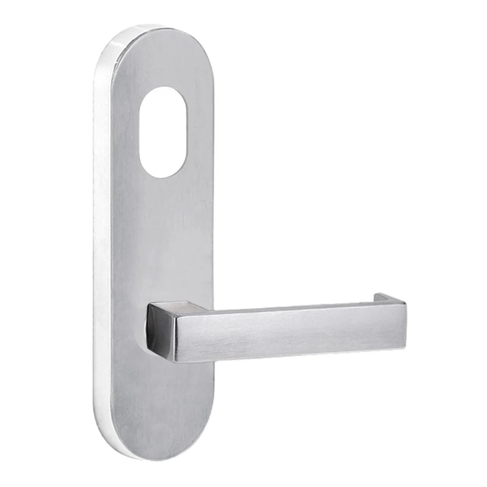 Lockwood 2801 Round End Plate with Cylinder Hole & 111 Lever Satin Chrome 2801/111SC
