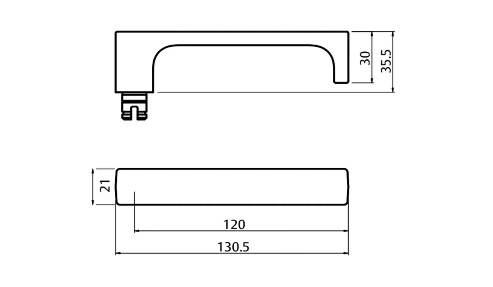 Lockwood 2801 Round End Plate with Cylinder Hole & 112 Lever Satin Chrome 2801/112SC - Image 2
