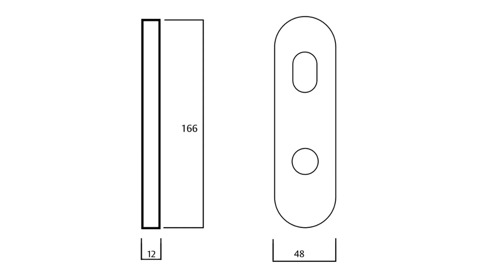 Lockwood 2801 Round End Plate with Cylinder Hole & 112 Lever Satin Chrome 2801/112SC - Image 3