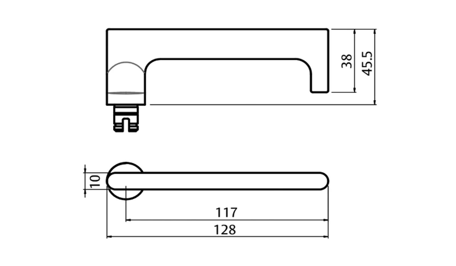 Lockwood 2801 Round End Plate with Cylinder Hole & 118 Lever Satin Chrome 2801/118SC - Image 2