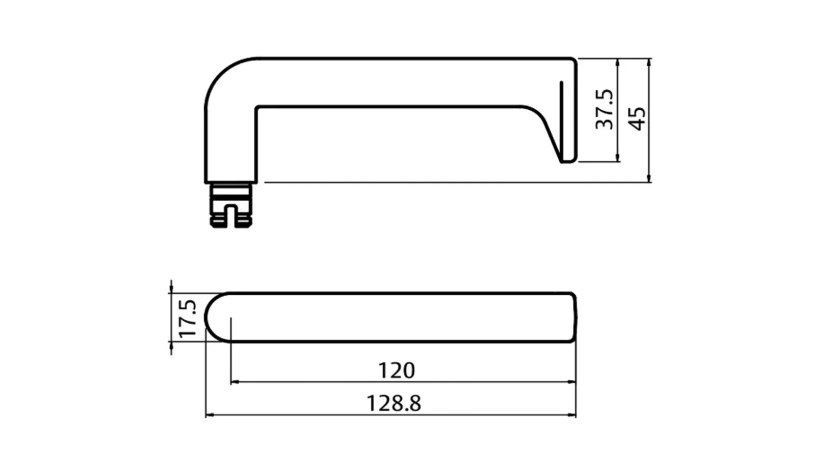 Lockwood 2801 Round End Plate with Cylinder Hole & 144 Lever Satin Chrome 2801/144SC - Image 2