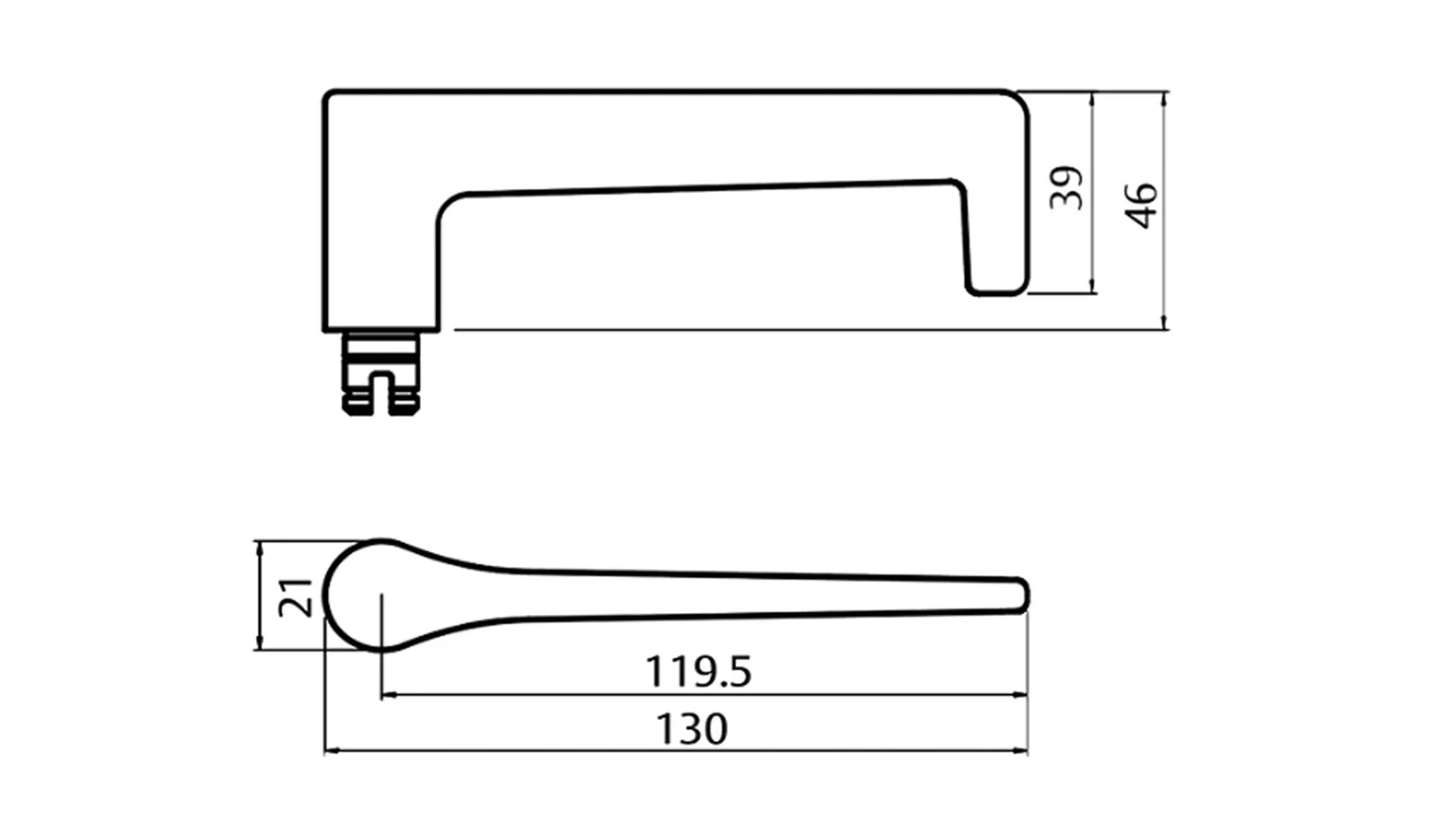 Lockwood 2801 Round End Plate with Cylinder Hole & 145 Lever Satin Chrome 2801/145SC - Image 2