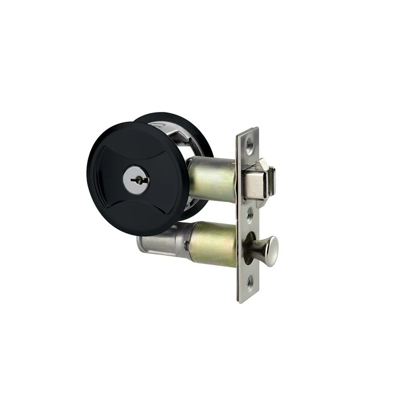 Lockwood Symmetry Round Cavity Sliding Door Entrance Set DP Matt Black 7444MBKDP