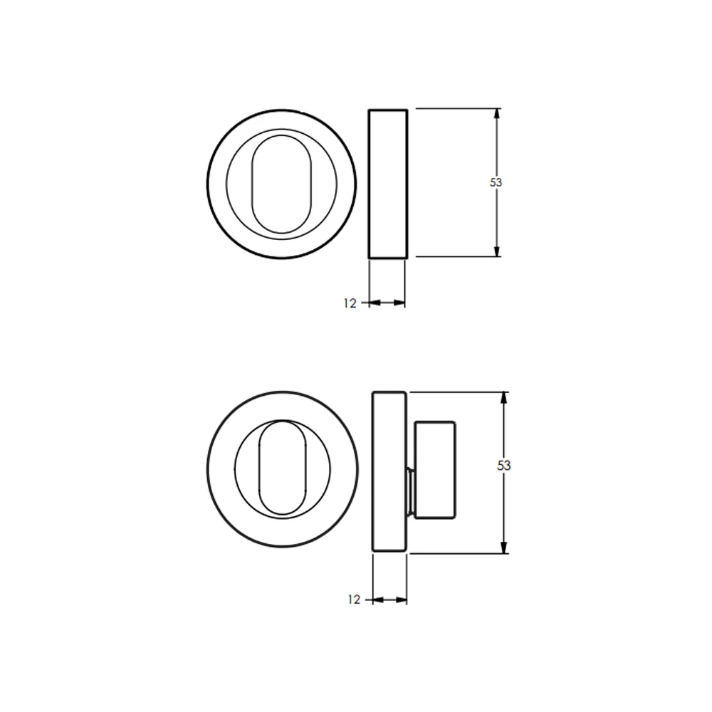 Lockwood Symphony 1220 Series Oval Cylinder And Turn Escutcheon Kit - Available in Various Finishes - Image 2
