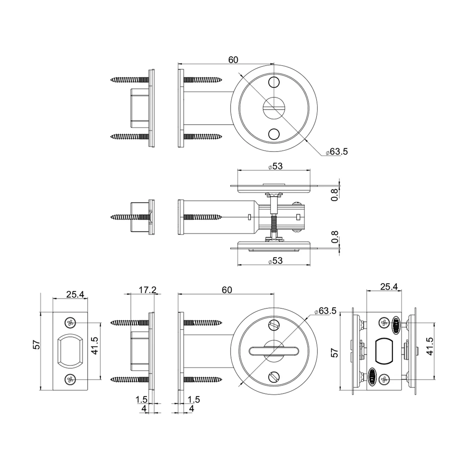 Lockwood Vivid Cavity Door Slider Privacy Set - Available in Various Finishes - Image 3
