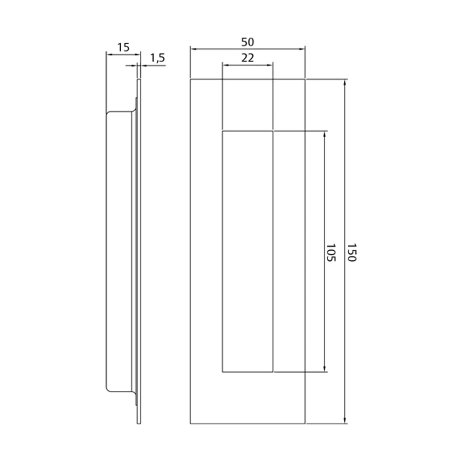 Lockwood Vivid Sliding Flush Pull Single 150mm - Available in Various Finishes - Image 3
