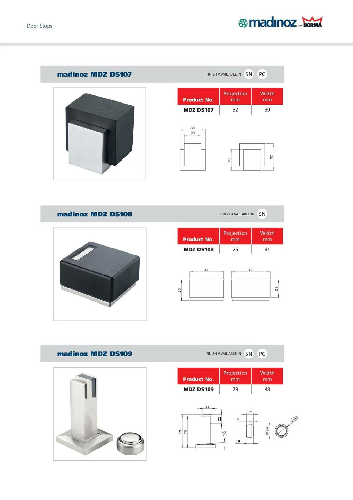 WHILE SUPPLY LAST - Madinoz DS107 Floor Mounted Door Stop Polished Chrome DS107 PC - Image 2