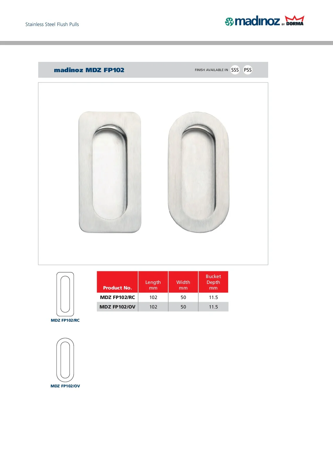 Madinoz FP102 Rounded Corners Flush Pulls - Image 3