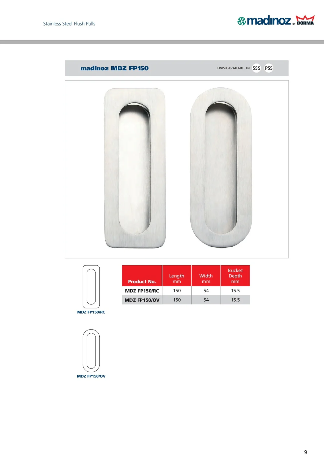 Madinoz FP150 Oval Flush Pull - Image 3