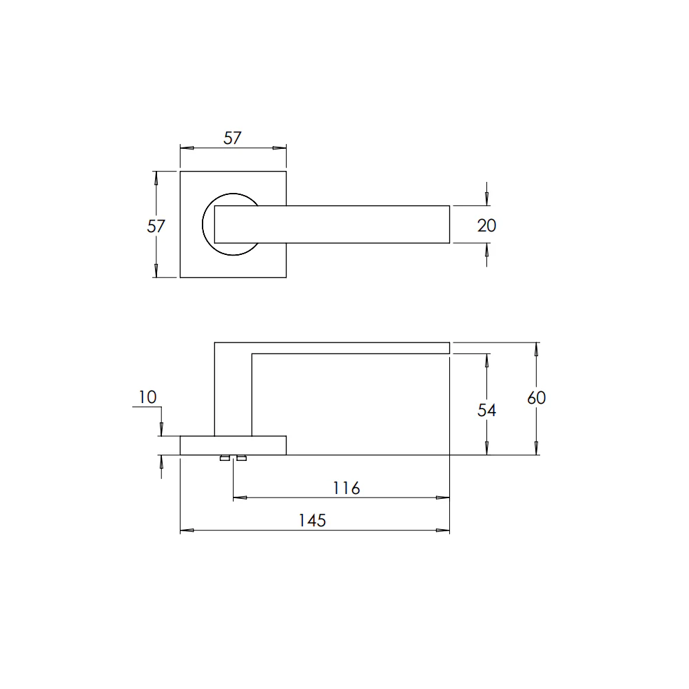 Madinoz L100Z Coastal Door Lever Handle on Square Rose - Image 2