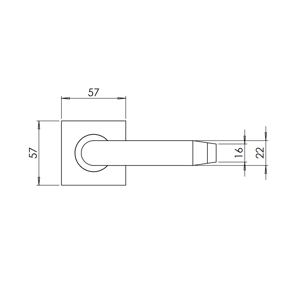 Madinoz L37Z Coastal Door Lever Handle on Square Rose - Image 2
