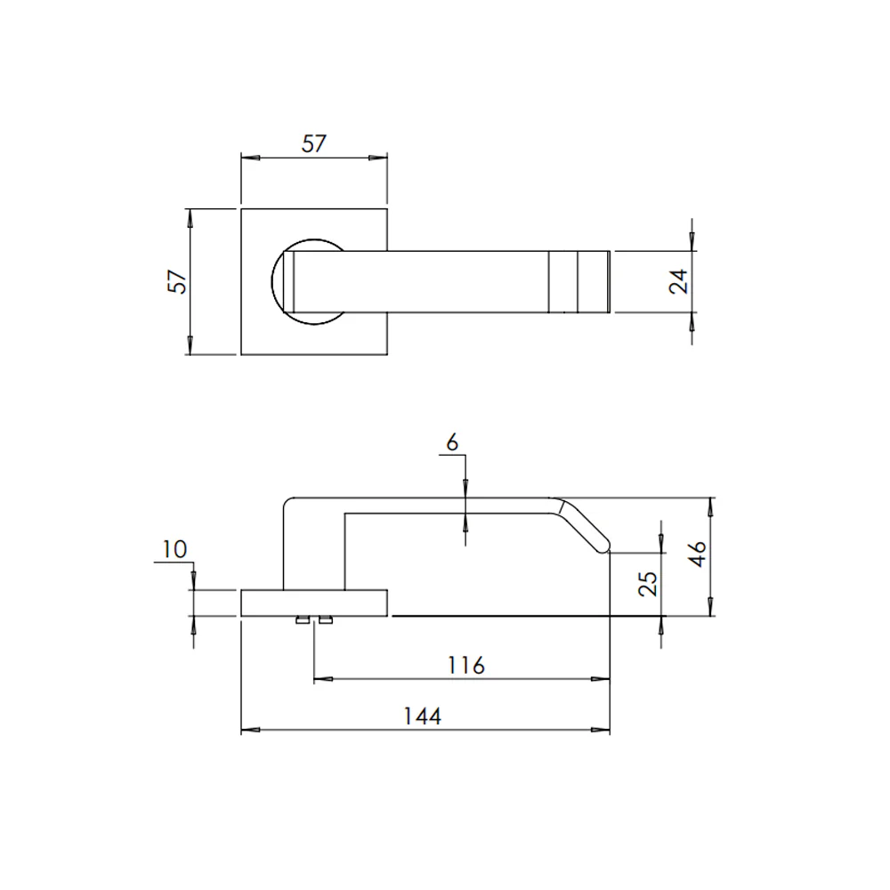 Madinoz L39Z Coastal Door Lever Handle on Square Rose - Image 2