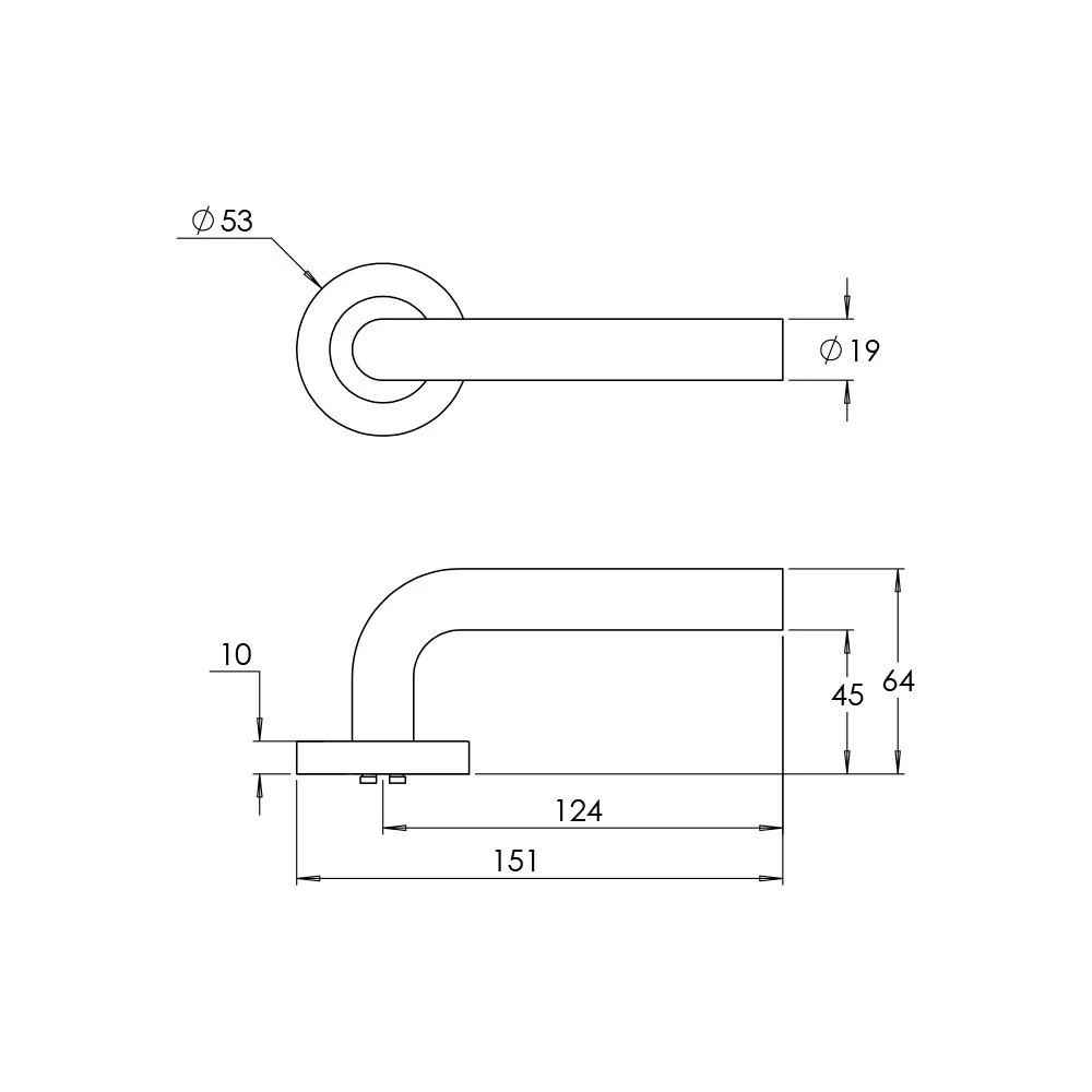 Madinoz L45TZ Urban Door Lever Handle on Square Rose - Image 2
