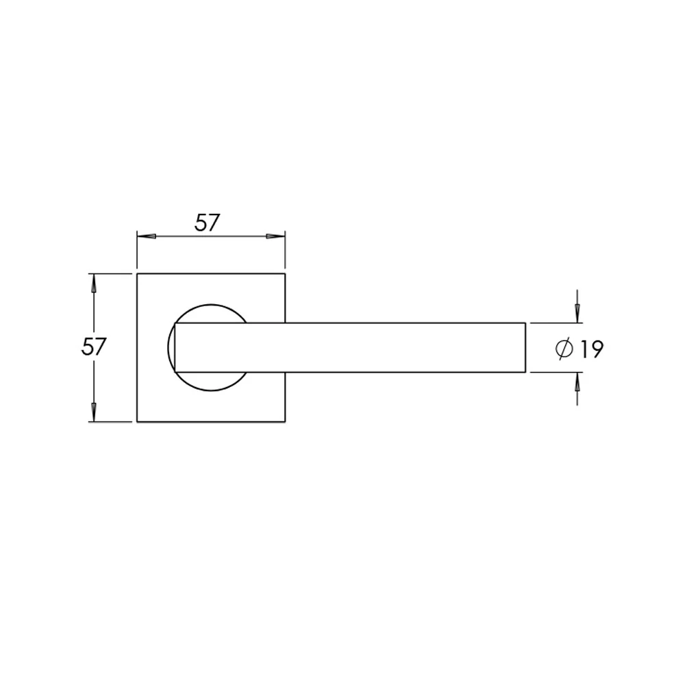 Madinoz L55TZ Urban Door Lever Handle on Square Rose - Image 2