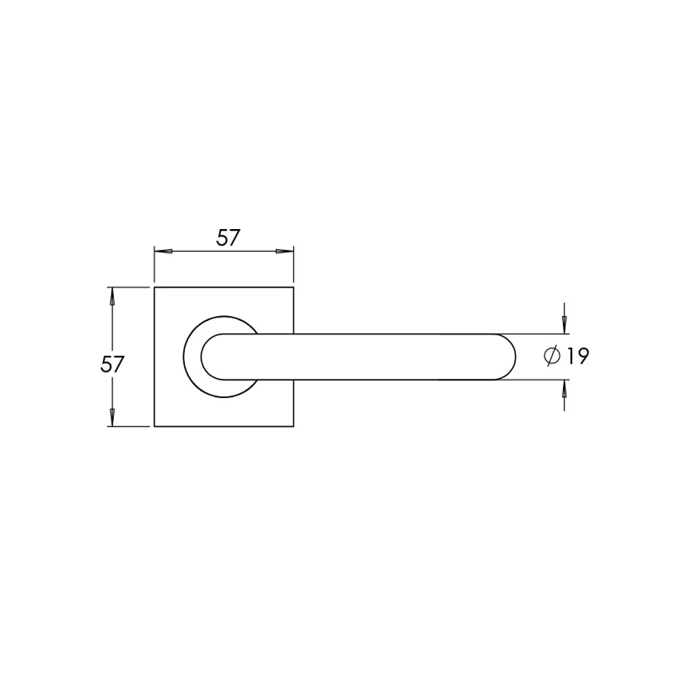 Madinoz L75TZ Urban Door Lever Handle on Square Rose - Image 2