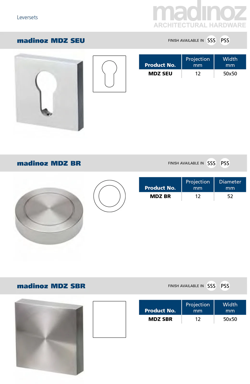 Madinoz SEU Door Euro Escutcheon Square 50x50mm - Image 2