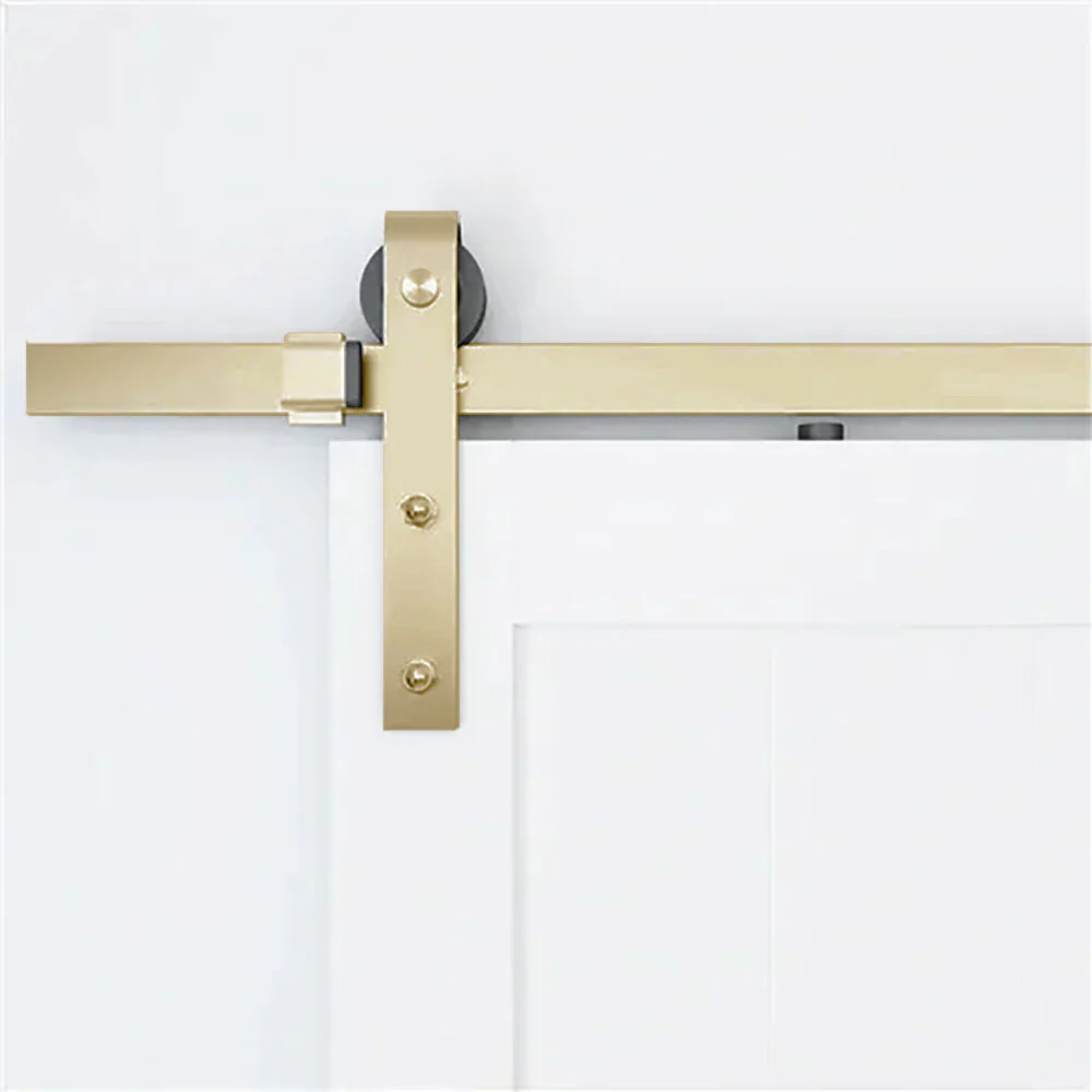 Mappas Barn Door Track Kit Satin Brass PVD 304SS - Available in Various Sizes - Image 5