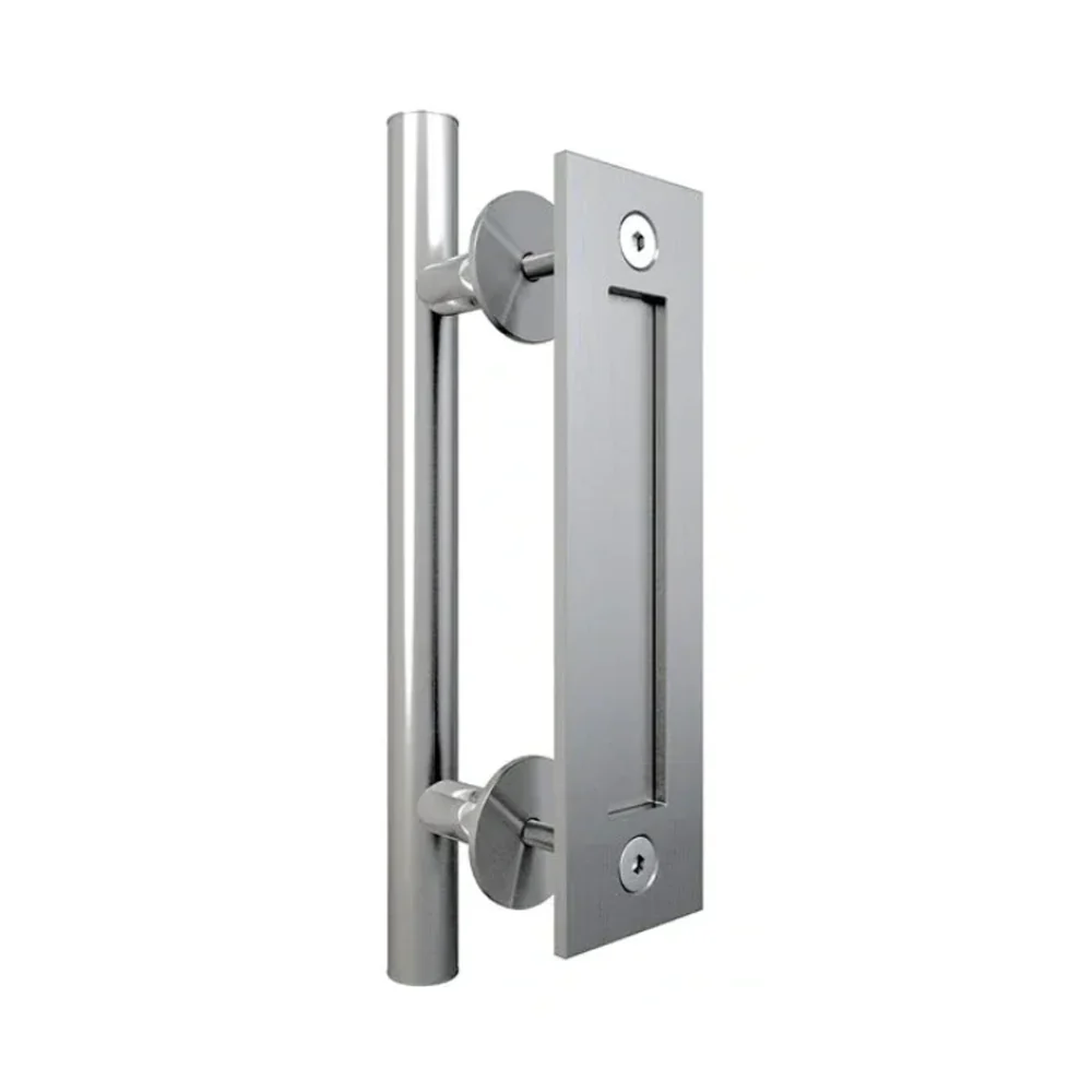 Mappas Barn Round Door Handle Set 300mm with Flush Pull - Available in Various Finishes - Image 4