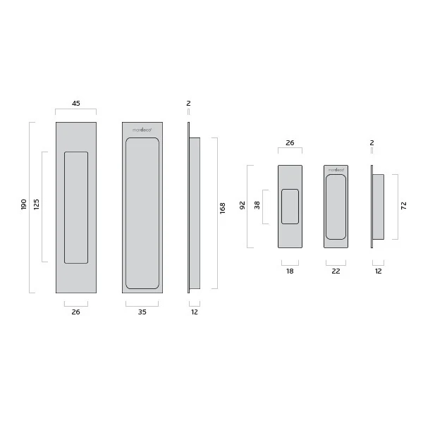 Mardeco 'M' Series Flush Pull Passage Set - Available in Various Finishes - Image 3