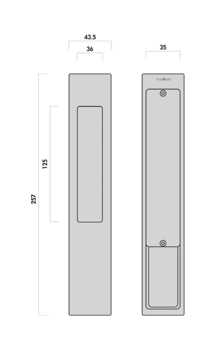 Mardeco M Series Long Plate Flush Pull - Available in Various Finishes - Image 4