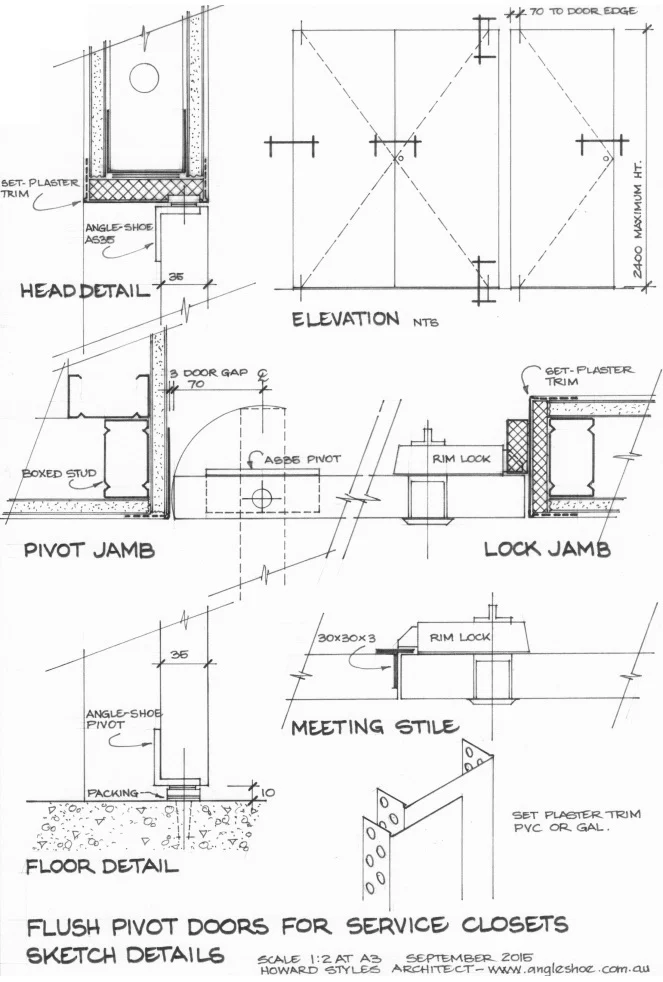 McCallum Angle Shoe Door Pivot Hinge Aluminium Pair P435 - Image 3