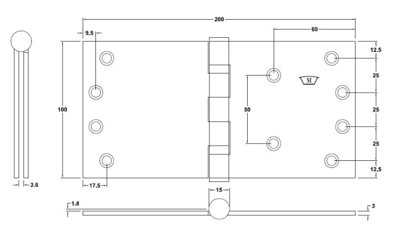 McCallum S241 Wide Throw Door Butt Hinge Stainless Steel 100x200x3.5mm - Image 2