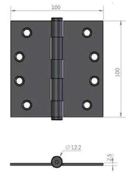 McCallum Stainless Steel Butt Hinge 100mm x 100mm Eco Black S239 - Image 2