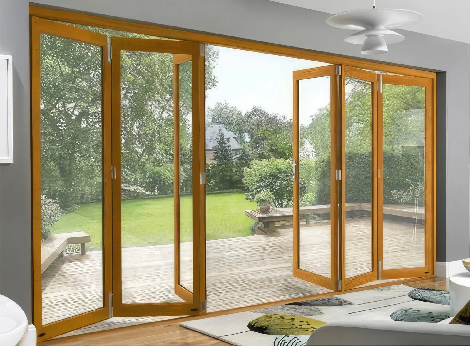 McCallum VIO Folding 4 Door System One Way Inward Opening Hardware Kit Satin Stainless Steel - Image 4