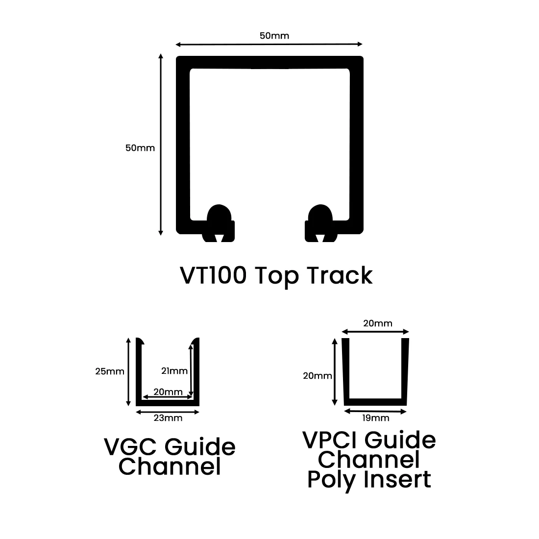 McCallum VIO Folding Door 100kg Track and Channel Kit - Available in Various Sizes and Finishes - Image 3