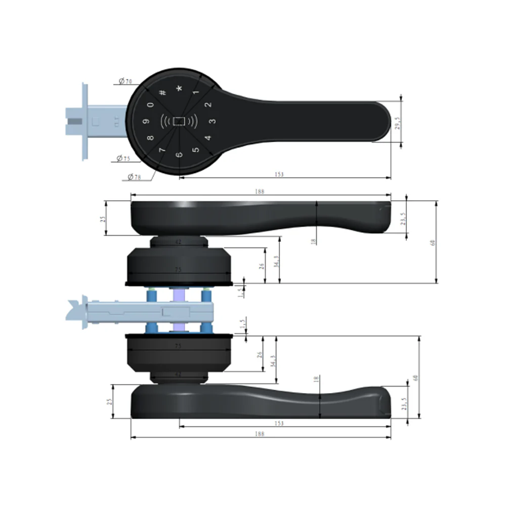 McGrath Ascot Double Sided Digital Gate Lock - Available in Black & Satin Chrome Finish - Image 2