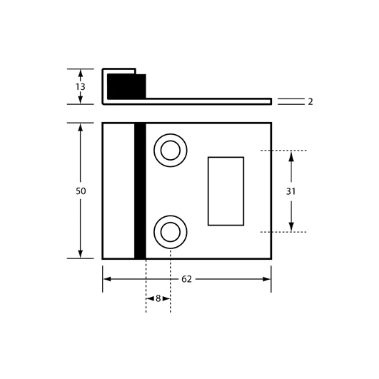 Metlam 114 Combined Door Bumper and Staple Satin Stainless Steel 114_18COMBO_SS - Image 2