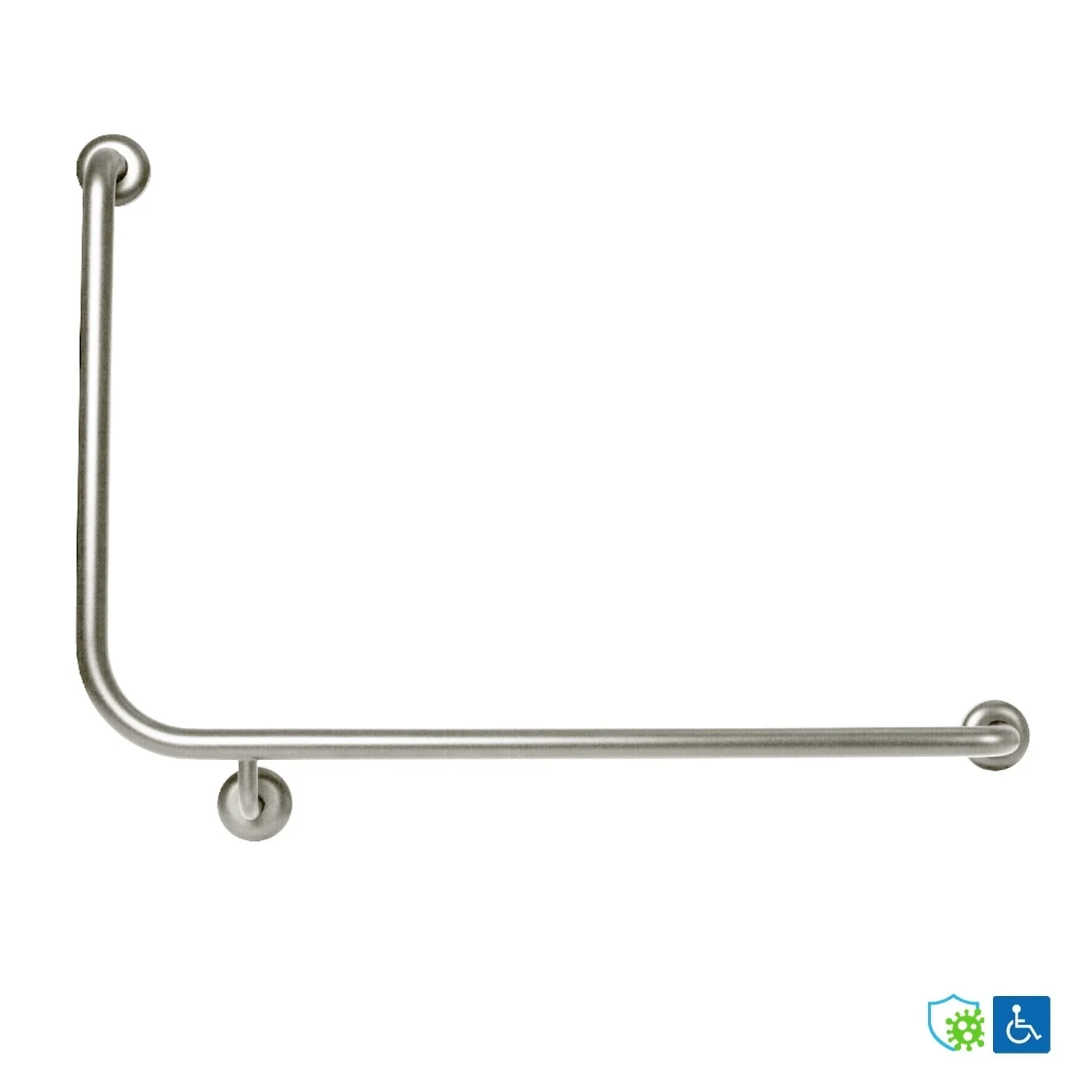 Metlam 90 Degrees Flush Mount Side Wall Grab Rail Antimicrobial - Available in Left and Right Hand - Image 4